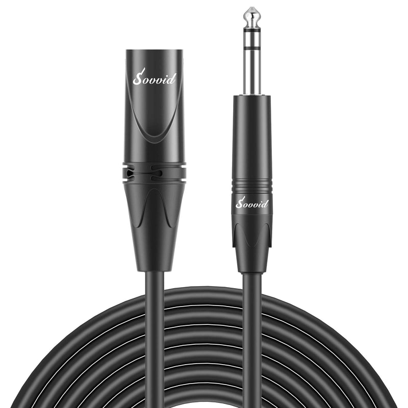 Balanced XLR Male to 1/4 Cable 6FT, XLR to TRS Cable, Sovvid Quarter inch to XLR Male Signal Interconnect Cable 6.35mm to XLR Patch Cable (3FT) 3FT
