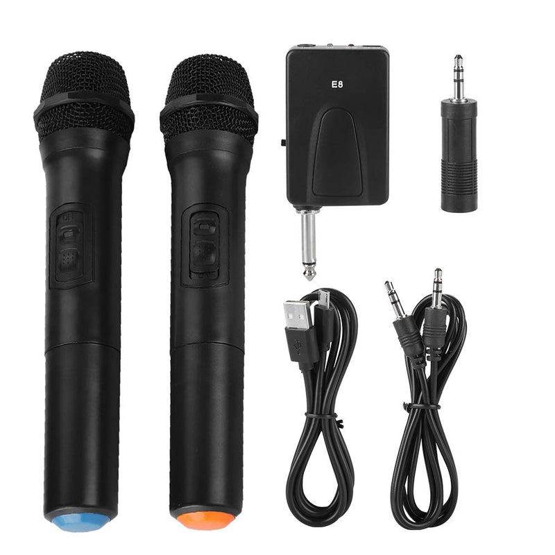 Wireless Microphone, VHF Microphone with Receiver 30-100m Range, Karaoke Handheld Microphone Powerful Sound Quality, for Party Conference Church Wedding