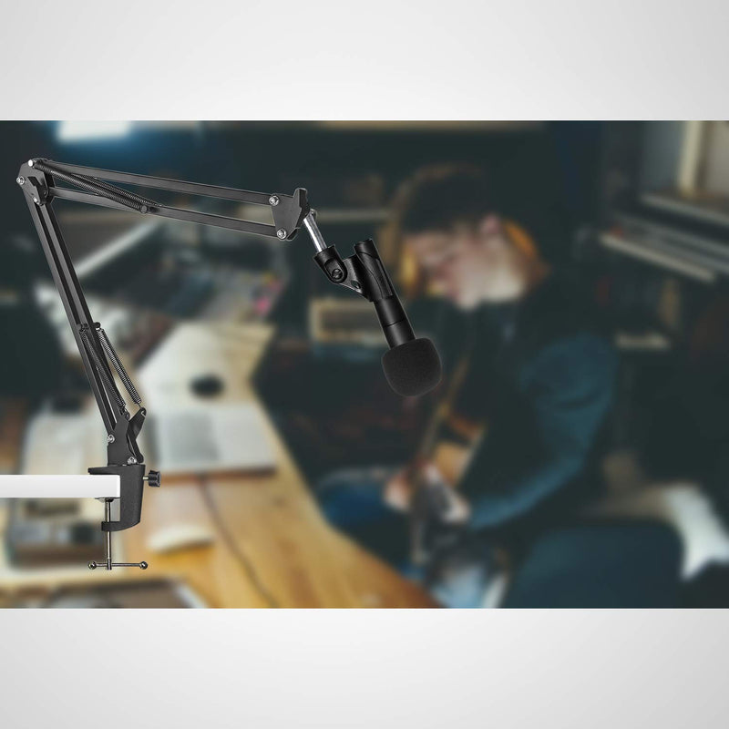 [AUSTRALIA] - SM57 Mic Stand with Pop Filter - Microphone Boom Arm Stand with Foam Windscreen Cover for Shure SM57-LC Cardioid Dynamic Microphonee by YOUSHARES 