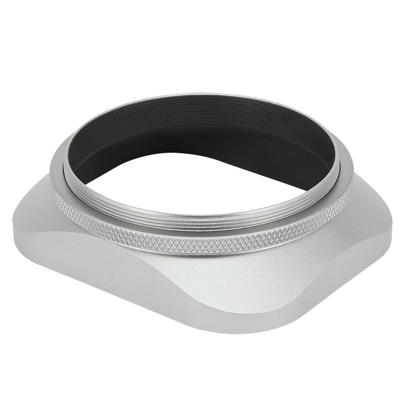 Haoge LH-W58T 58mm Square Metal Screw-in Lens Hood with Cap for Canon EF 50mm f1.4, Canon EF 85mm f1.8, Canon EF-S 18-55 55-250mm, Nikon AF-S NIKKOR 50mm f1.8G Lens Silver