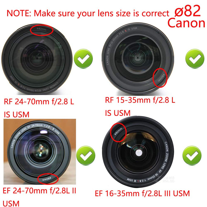 82mm-77mm Step Down Ring [82mm Lens to 77mm Filter] 2 Pack, WH1916 Camera Lens Filter Adapter Ring Lens Converter Accessories