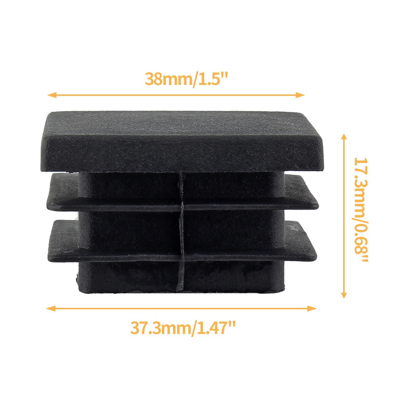Uenhoy 30 Pcs 1-1/2" Square Plastic Plugs Insert End Caps Black Tubing End Caps for Square Tube, Chair Legs, Fence 1-1/2"