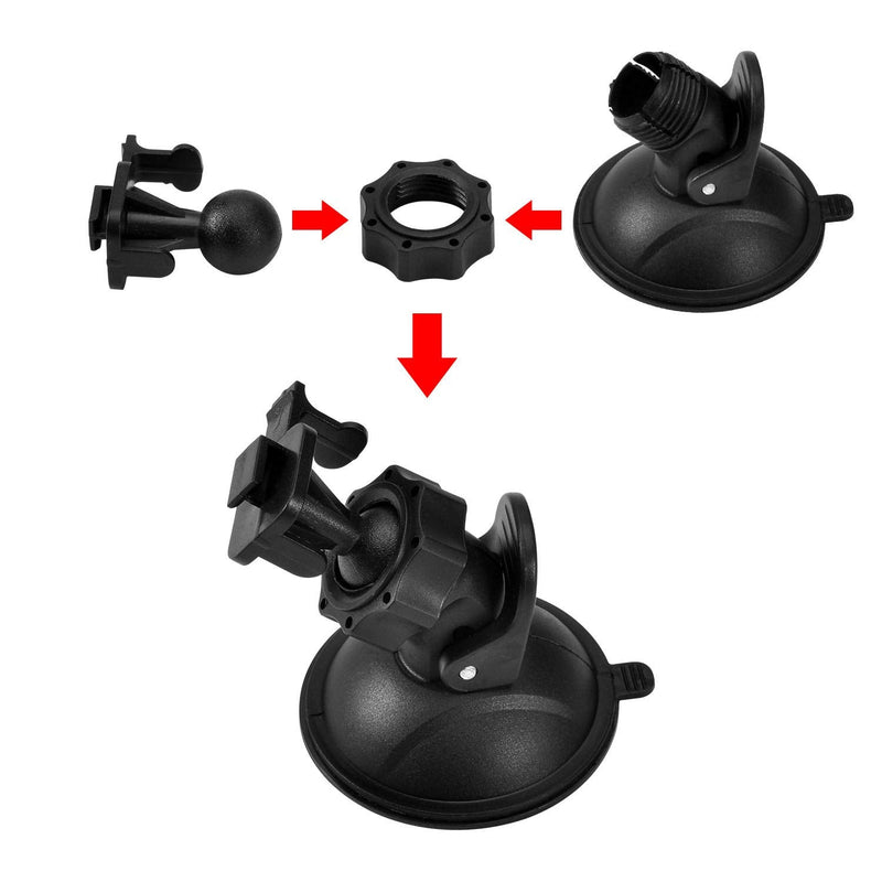 Suction Cup Mount for YI Dash Cam, Glue Adhesive Mount Compatible with Yi Dash Camera, with 2 Different Pivot Swivel Points(2 Pack), 2 Wipes(Dry and Wet), 2 Glue Double Sided Adhesive Tapes