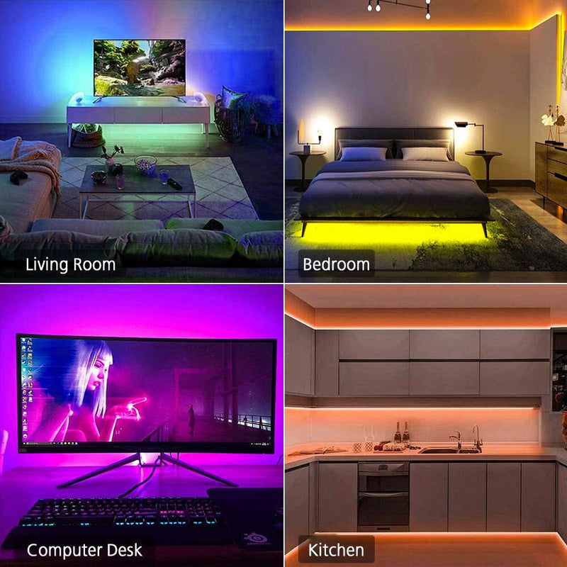 [AUSTRALIA] - Music Led Strip Lights 16.4 ft with Bluetooth APP Control,Color Changing RGBW Flexible Room Light Strips 12V with Strong adhensive and Brighter 5050 LEDs for Bedroom,TV,Party,Gaming and Home 