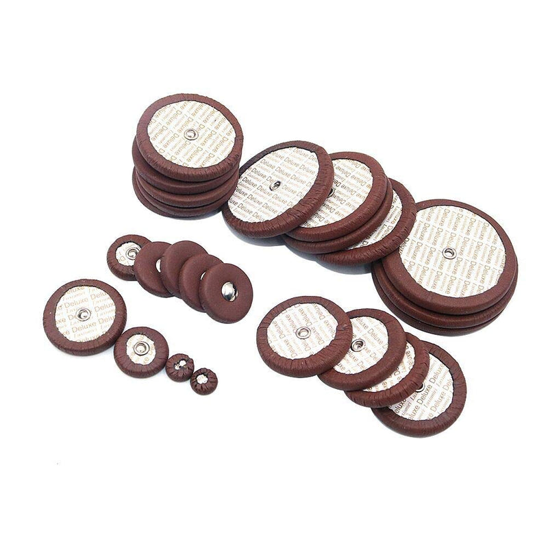 Alnicov 25Pcs Sax Leather Pads Replacement Accessories for Alto Saxophone Brown