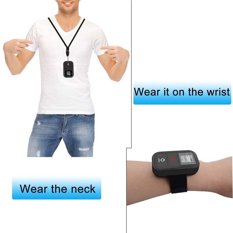 [AUSTRALIA] - Suptig Remote WiFi Remote Compatible for Gopro Hero 8 Hero 7 Black Hero 6 Hero 5 Hero 4 Hero Session Hero 3 Hero 3+ Hero +LCD Max Fusion Waterproof Wireless Remote WiFi Remote (Black) 