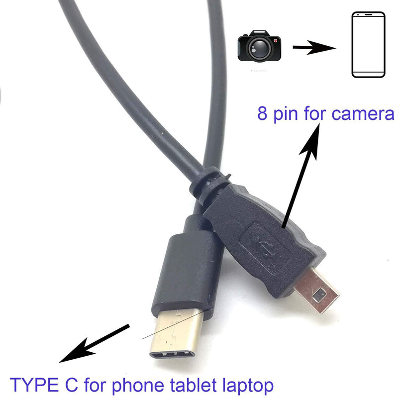 OTG Data Cable Type-C USB-C Smart Phone to for Nikon Camera UC-E6 UC-E23 UC-E17 Photo Transfer Cord for Nikon SLR DSLR D3300 D750 D5300 D7200 D3200 Coolpix L340 L32 A10