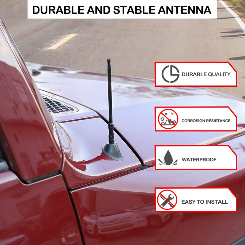 Fit for Toyota FJ Cruiser 2007-2021 6 Inches Antenna Trim, Metal Radio Antenna Replacement, Black 6 inch