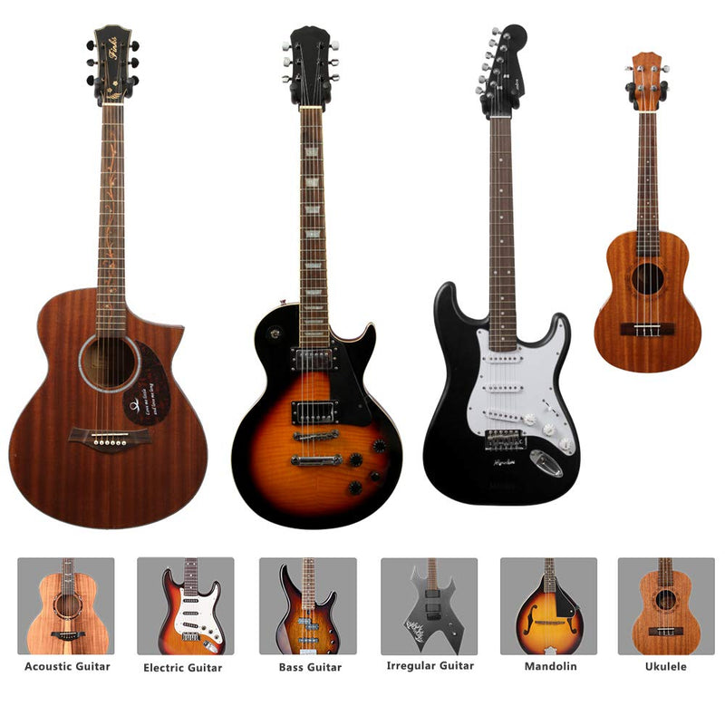 Guitar Wall Mount Hanger, Moodve Premium &Metal Guitar Hanger, Black Guitar Holder Stand, Guitar Hook For Acoustic Guitar, Electric Guitar, Bass and Ukulele