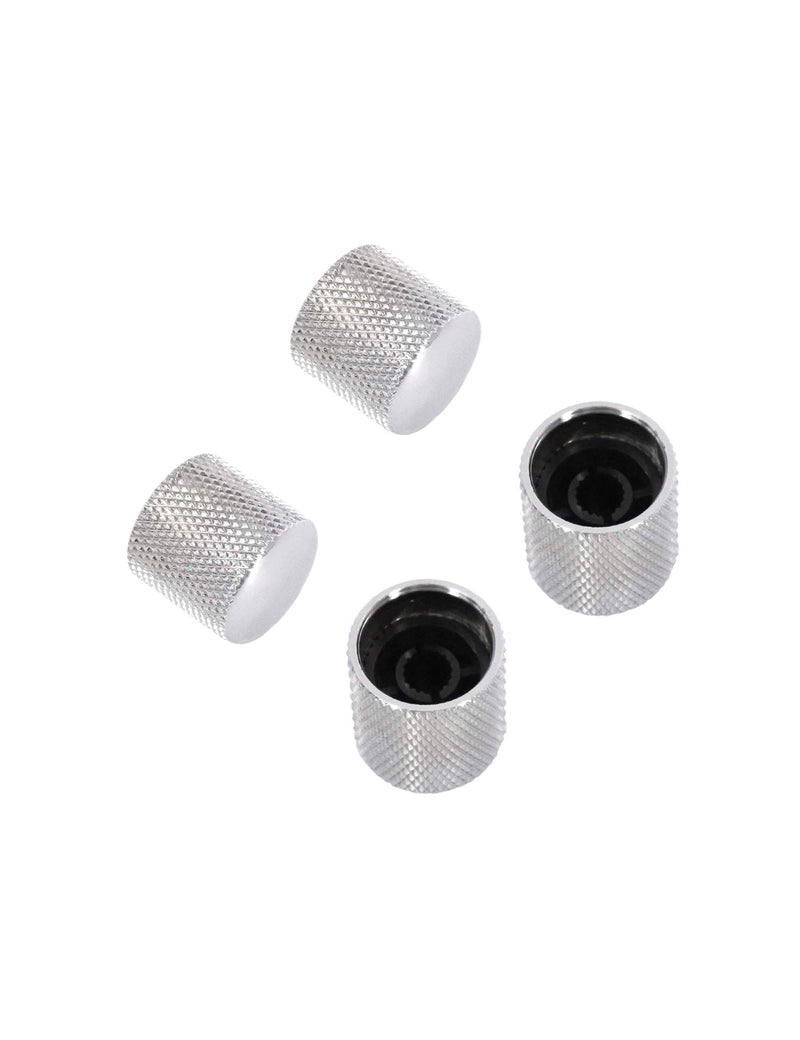 Metallor Guitar Tone Volume Control Knobs Knurled Chrome Metal Dome Style 18mm Diameter 6mm Solid Shaft Compatible with Tele Telecaster Electric Guitar Bass Parts Replacement Set of 4Pcs.