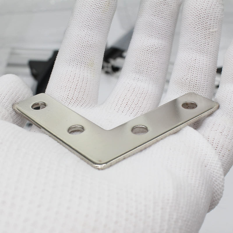 10 Sets Aluminum Extrusion L Brackets 10Pcs 2020 Aluminum Profiles Joint Brackets Plate Connector with 40Pcs M5 T Slot Nuts and Bolts for T Slot Rail 2020 T Slot Aluminum Extrusion