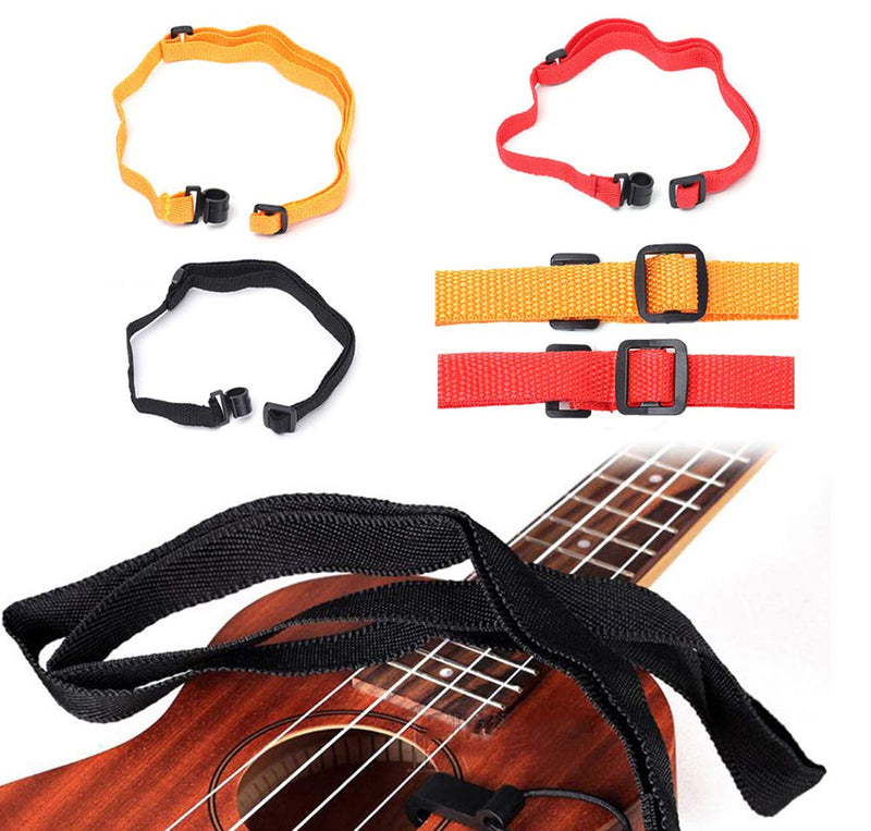 AKOAK 3 Pcs Adjustable Nylon Round Hook Strap, Ukulele Small Guitar Hanging Neck Strap, Durable Guitar Accessories