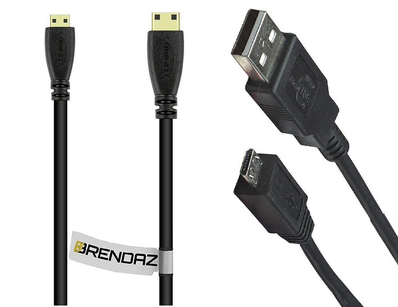 BRENDAZ HDMI Micro Connector Cable and Micro USB Cable Cord Combo Compatible with Sony Alpha a6000 Camera. Charge, Data Transfer, View on Display.