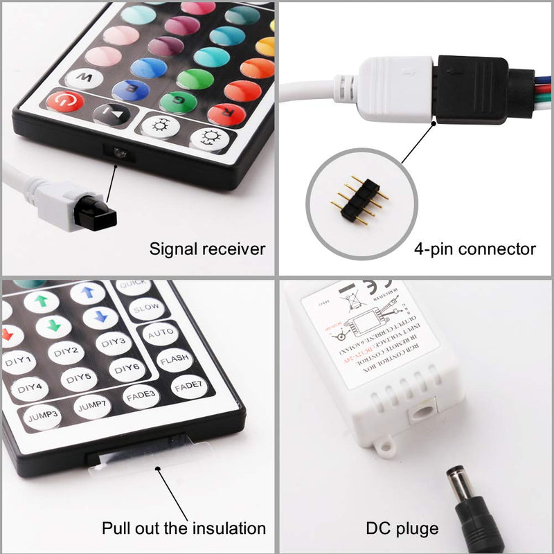 [AUSTRALIA] - Yiliaw 44 Key IR Remote Controller Wireless,Rectifier Control Box,DC 12V 3A Power Supply Adapter,for 2835 3528 5050 RGB LED Strip Lights Flexible Tape Lighting 