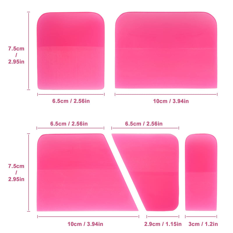 Gomake PPF Squeegee Kit 5 in 1 Anti-Scratch Soft TPU Squeegee for Vinyl,Small Tint Squeegee Water Blade Scraper for Paint Protection Film,Vinyl Wrap/Window Tint Tools, Mirror/Window/Household Cleaning