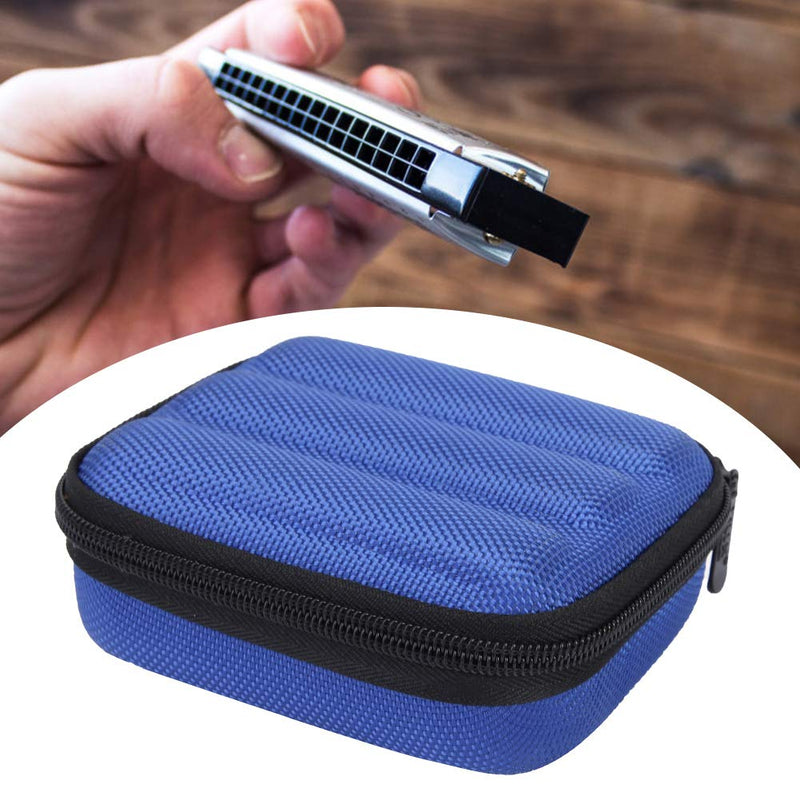 Dilwe Harmonica Case, 10 Hole Harmonica Zippered Carrying Case Box Shockproof Mouth Organ Bag for Beginner Students Kids Gift