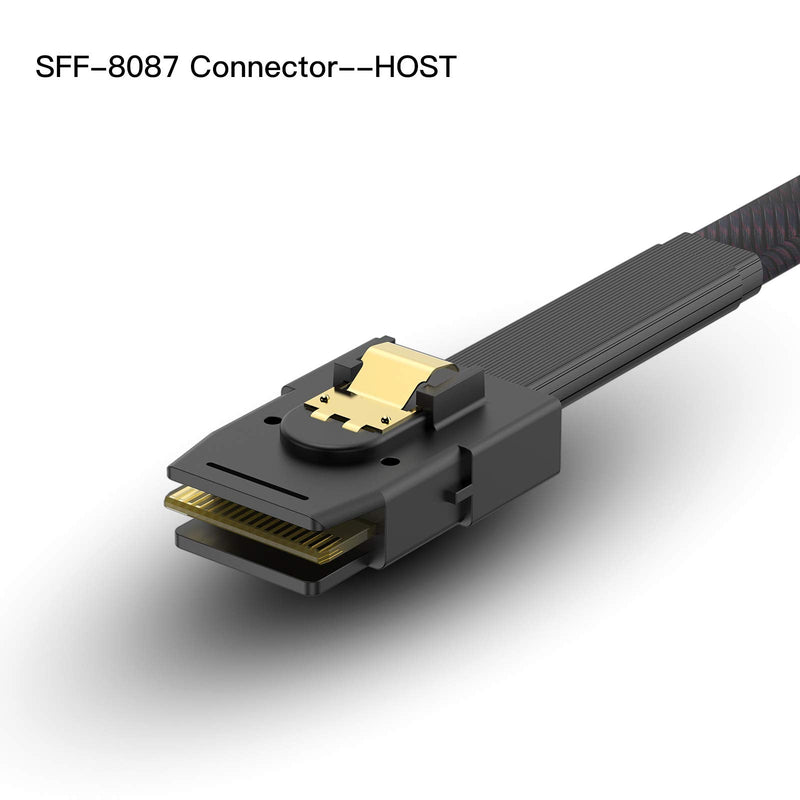 WORDIMA Mini SAS HD Cable, Internal Mini SAS HD SFF-8087 Host to SFF-8482 Target Hard Disk and SATA Power Cable 0.5 Meters