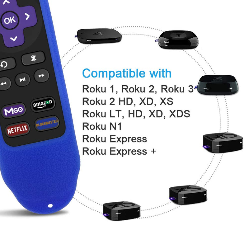 Gvirtue Remote Control Compatible with Roku Models, if Applicable Roku 1, Roku 2(HD, XD, XS), Roku 3, Roku LT, HD, XD, XDS, Roku N1, Roku Express, Roku Express (Blue) Blue