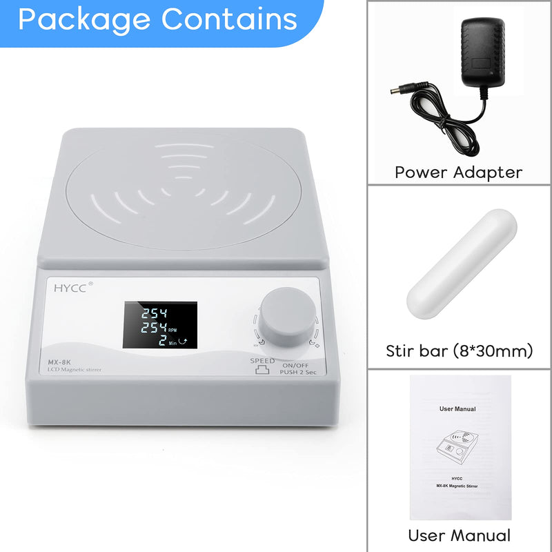HYCC Digital Magnetic Stirrer Laboratory Stir Plate Plate with Timing Function (LCD Display Stirring Type)