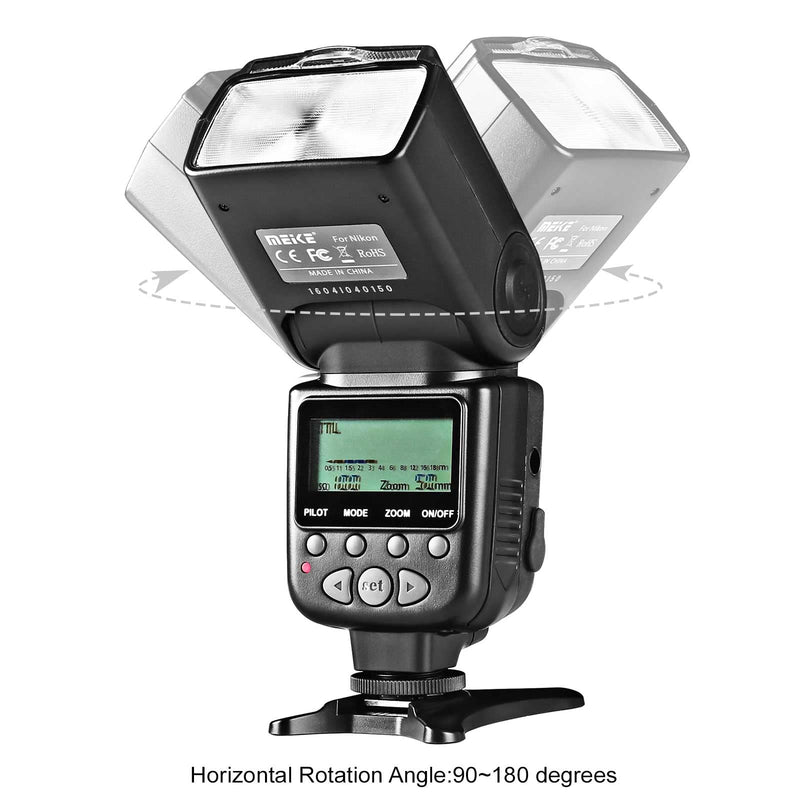 Meike MK950II-N Speedlite Camera Flash Upgrade Edition Compatible with Nikon D7100 D7000 D5300 D5200 D5000 D3500 D3100 D3200 D600 D90 D80 Z6 Z7