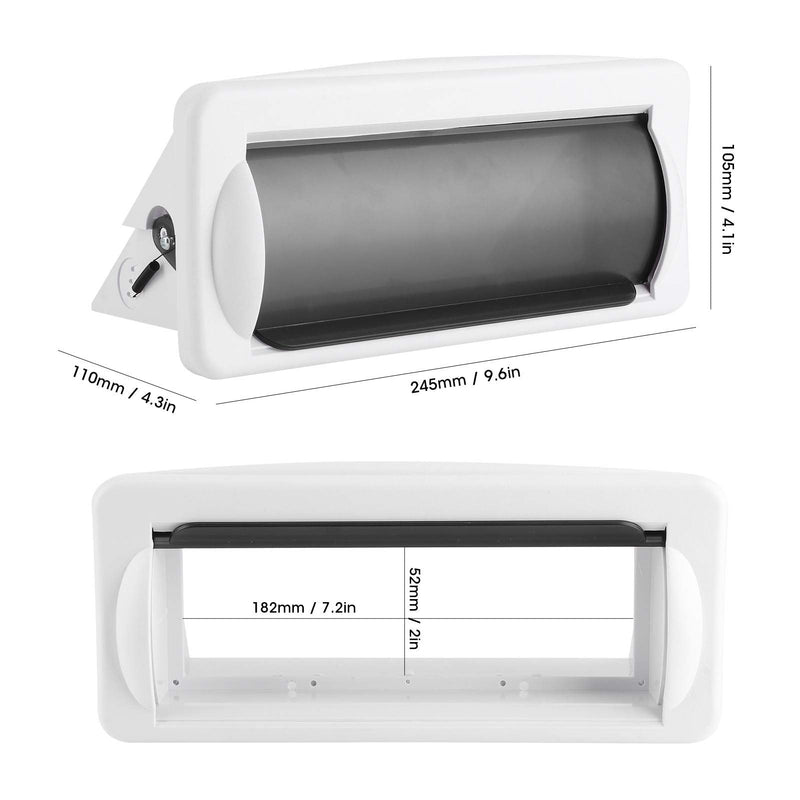 Marine Stereo Cover, Boat Radio Protector Shield, Marine Boat Single DIN DVD Radio Shield Waterproof Cover with Flip Top Door Flush Mount