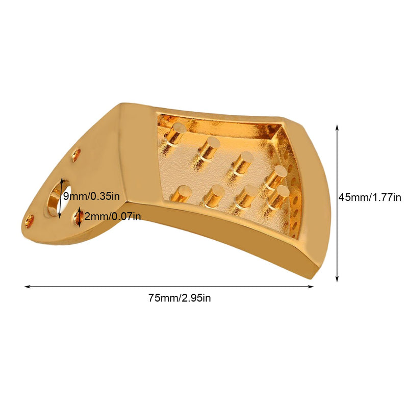 Guitar Tailpiece Golden Zinc Alloy Tailpiece Replacement for 8-String Mandolin Guitar Set of 2