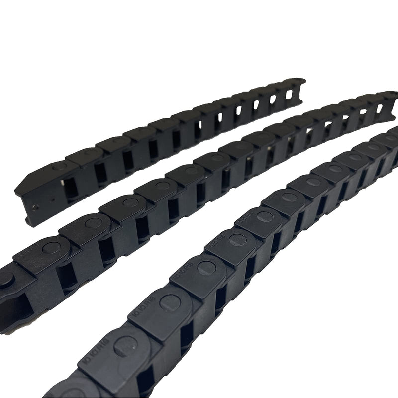 1M Drag Chain Cable Carrier R18 10x10mm(Inn HxW) Plastic Black Towline Wire Cable Chain Carrier for CNC Router Mill and 3D Printer,with Extra Connector,Screwdriver,Screws, Bridge Type(10x10） 10x10