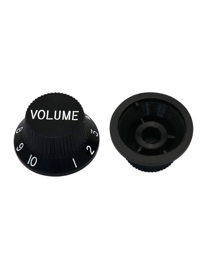 [AUSTRALIA] - Metallor Speed Control Knobs 1 Volume 2 Tone Fits Metric Pots Knobs Compatible with Fender Strat Stratocaster Style Electric Guitar Parts. (Black) Black 