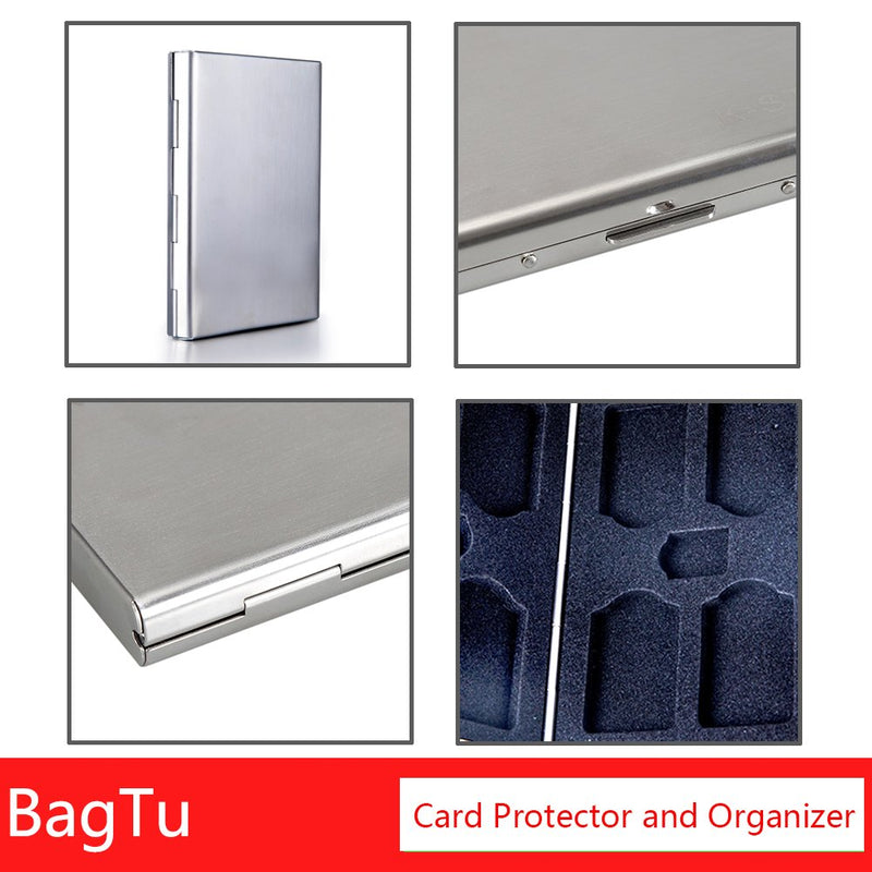 10 in 1 Metal Switch Game Card Case for Nintendo, BagTu Portable Card Protector for 8 Switch Game Cards and 2 Memory Cards