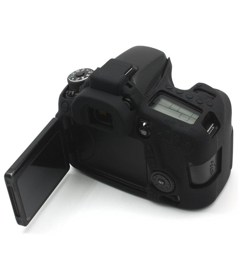 CEARI Silicone Protective Housing Camera Case Body Frame Shell Cover for Canon EOS 70D Digital Camera - Black
