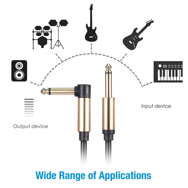 [AUSTRALIA] - Asmuse Coiled Guitar Cable Curly Instrument Cable Right Angle 1/4 Inch for Electric Guitar Bass Keyboard to Amp 10 ft 10ft-Black Coiled Cable 