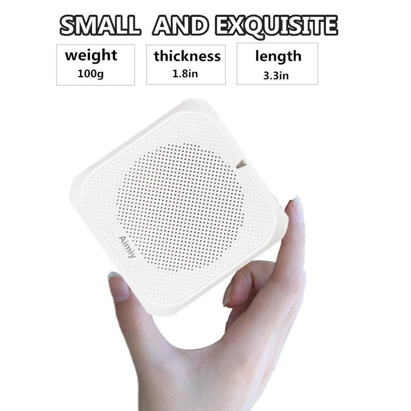 [AUSTRALIA] - AIMIY Voice Amplifier for Teachers 10W Ultralight 2200mAh Supports TF/USB Portable Microphone and Speaker Loudspeaker Personal Microphone Speech Amplifier for Elderly,Coaches, Training, Presentatio White 
