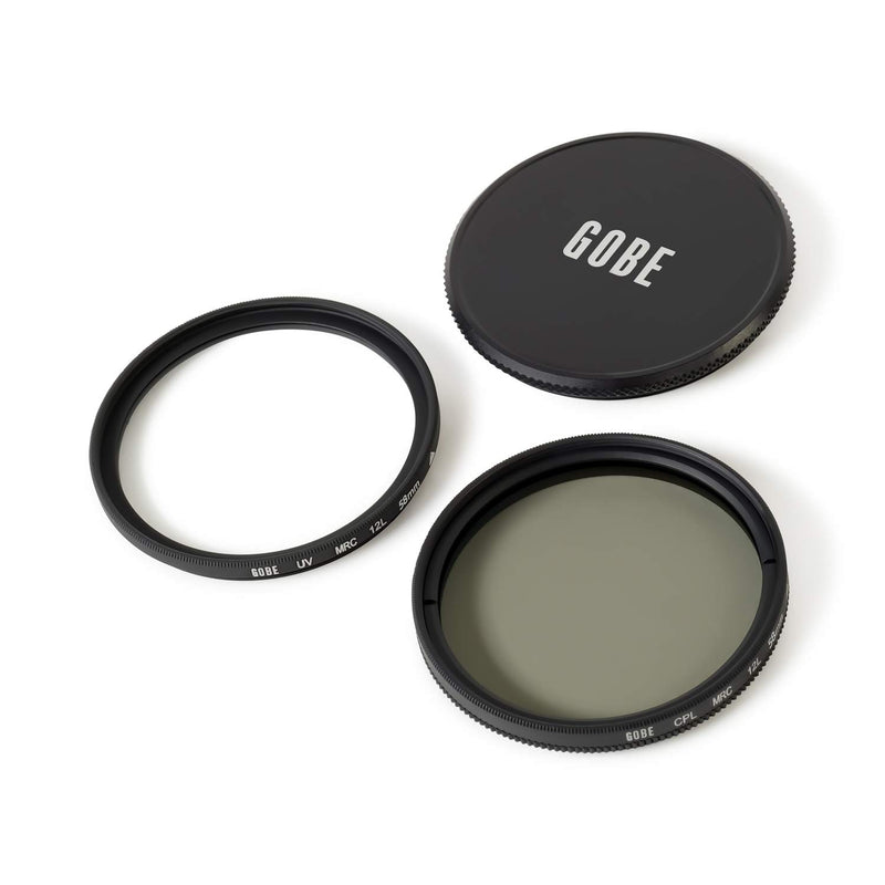 Gobe 58mm UV + Circular Polarizing (CPL) Lens Filter Kit (1Peak)