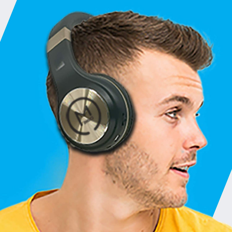 Morpheus 360 Bluetooth Headphones, Wireless Headphones Over Ear, Wireless Headset with Microphone, White with Rose Gold Accents, Comfortable Design HP5500R