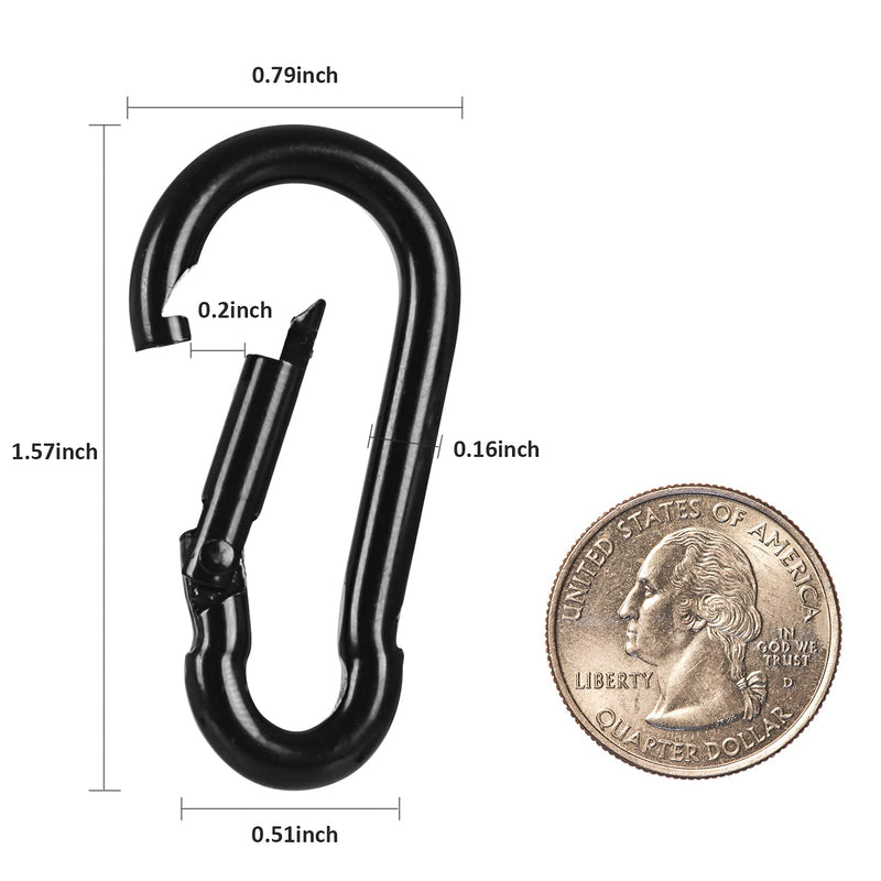 12 Pcs Carabiner Clip Spring Snap Hook - M4 1.57 Inch Heavy Duty Snap Hooks Quick Link for Bird Feeders or Dog Leash & Harness, 110 lbs Capacity M4-12pcs