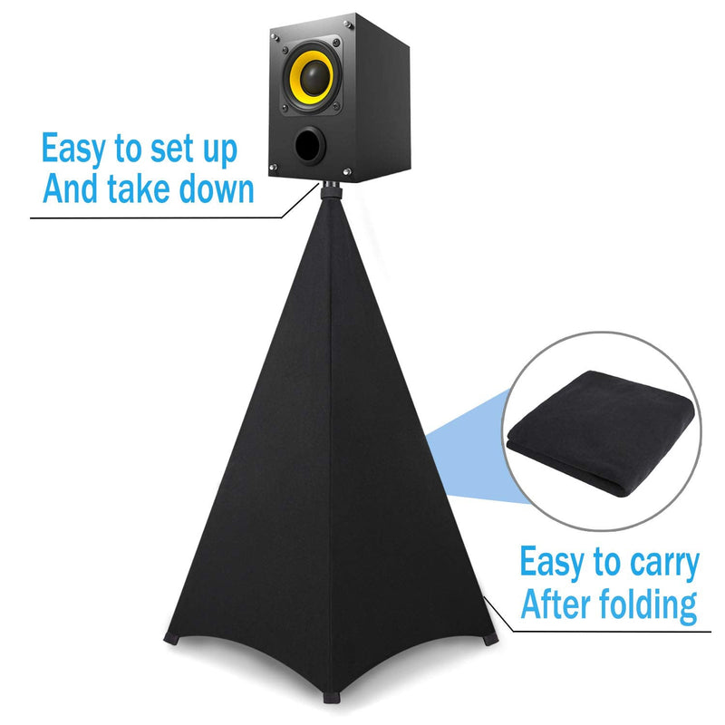 Dofilachy Speaker Stand Cover-DJ Bag with 360 Degree Cover, Speaker Tripod Scrim Cover for Speaker/Lighting with Free Travel Bag (One Pack-Black) One Pack-black