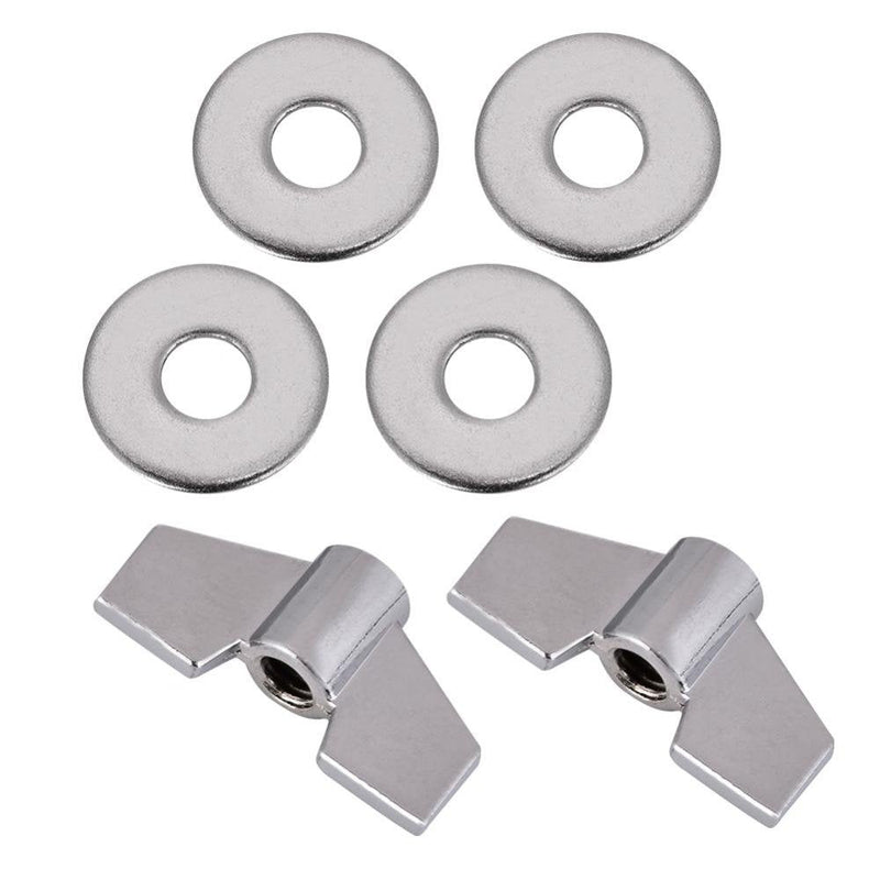 Dilwe 2Pcs Drum Cymbal Sleeve + 4Pcs 4cm Drum Cymbal Felt Washer + 2Pcs Wing Nut + 4Pcs Metal Pad Set