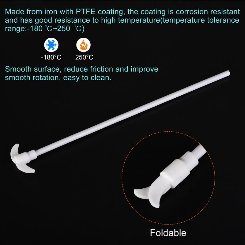 MECCANIXITY PTFE Electric Stirring Rod 300x52mm Overhead Stirrer Mixer Shaft with Foldable Paddle for Lab 2Pcs 300 x 52mm