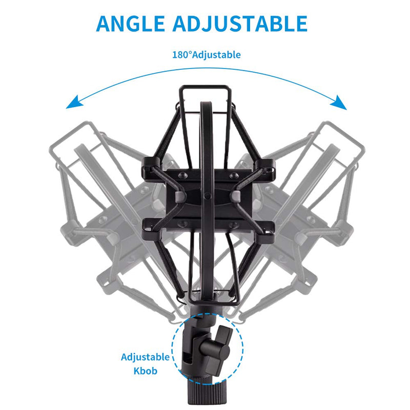 LYRCRO Microphone Shock Mount Holder Clip Mic Anti-Vibration for 22mm-26mm Diameter Dynamic Mic Like Shure SM58 SM57 PAG48 Sennheiser E835 E845 AKG D5S Samson Q7 Q8 Behringer Xm8500