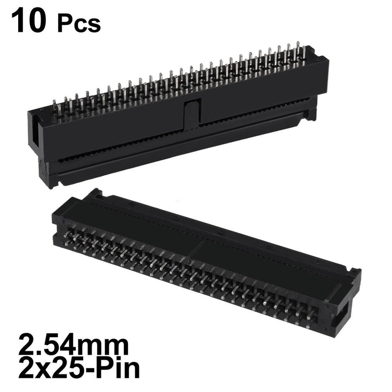 uxcell 10Pcs 2.54mm Pitch 2x25-Pin Double Row Straight Box Header Connector PCB Board Socket