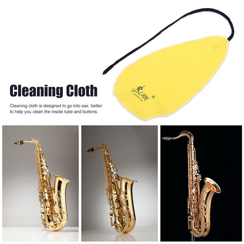 Saxophone Maintenance Kit, Alto Saxophone Sax Reed Mute Cleaning Cloth Belt Set 4 in1 Wind Instrument Accessory
