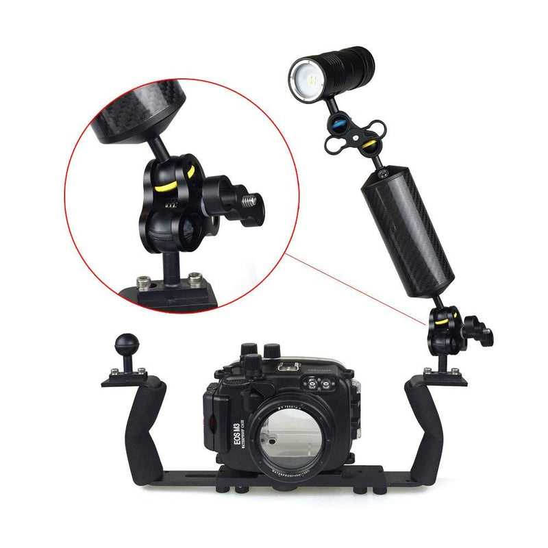 MEIKON 8" / 20.5 cm D60mm Carbon Fiber Underwater Float Arm for Video Light/Strobe mounting