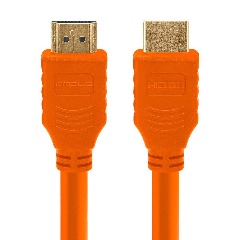 Cmple - HDMI Cable 1.5FT High Speed HDTV Ultra-HD (UHD) 3D, 4K @60Hz,18Gbps 28AWG HDMI Cord Audio Return 1.5 Feet Orange