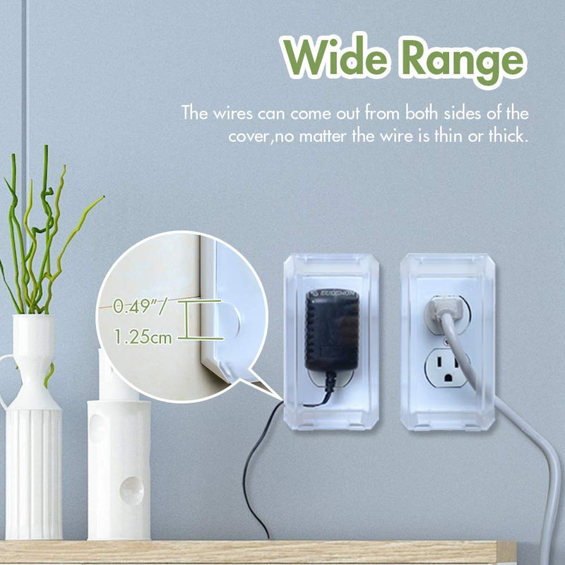 EUDEMON Baby Safety Electrical Outlet Cover Box Childproof Large Plug Cover for Babyproofing Outlets Easy to Install & Use (Transparent) Transparent