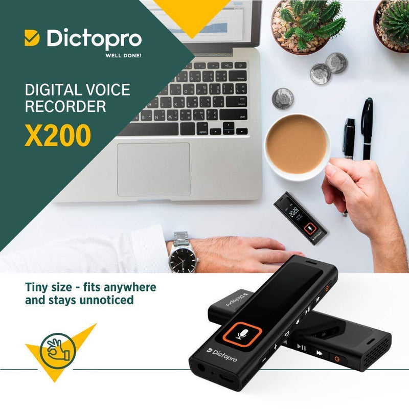 Digital Voice Activated Recorder w/Password Protection - HQ Recording from 60ft, Record Lectures & Meetings, Sensitive Microphone, Automatic Noise Reduction, 582H Playback, Small & Portable, USB, 8G