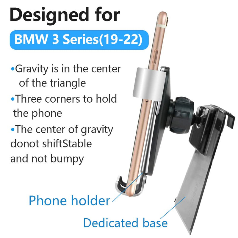 LUNQIN Car Phone Holder for 2019-2022 BMW 3 Series Sedan 340i 330i G20 [Big Phones with Case Friendly] Auto Accessories Navigation Bracket Interior Decoration Mobile Cell Mirror Phone Mount