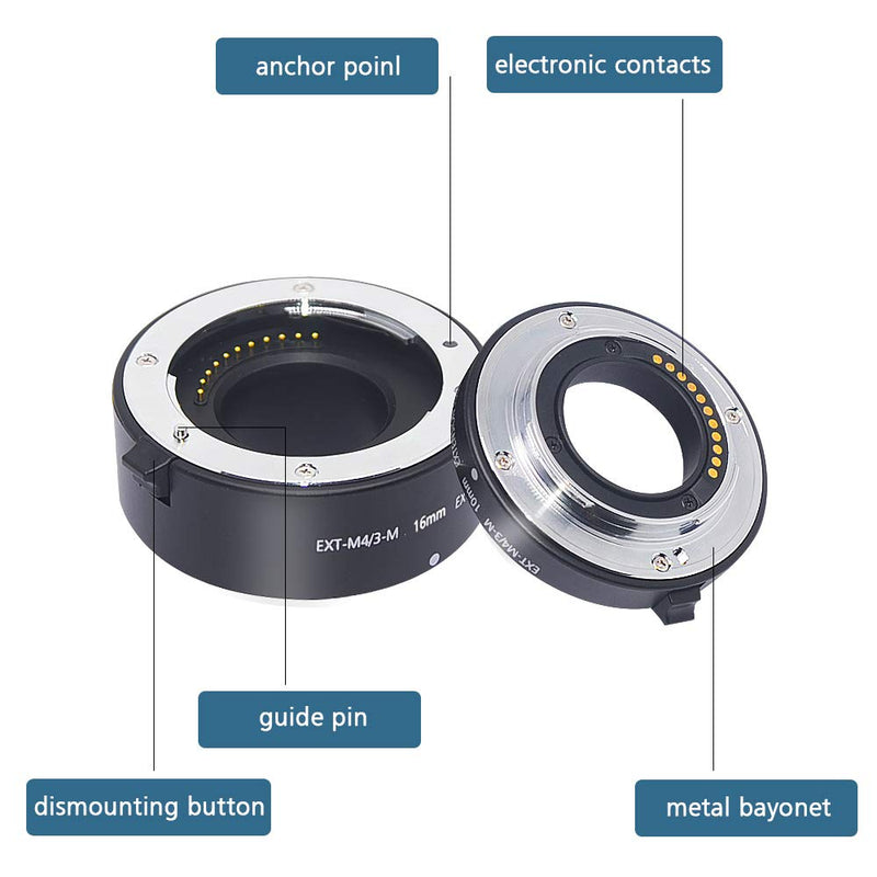Mcoplus EXT-M4/3-M 10mm 16mm Automatic Extension Tube for Olympus Panasonic Micro 4/3 System Camera
