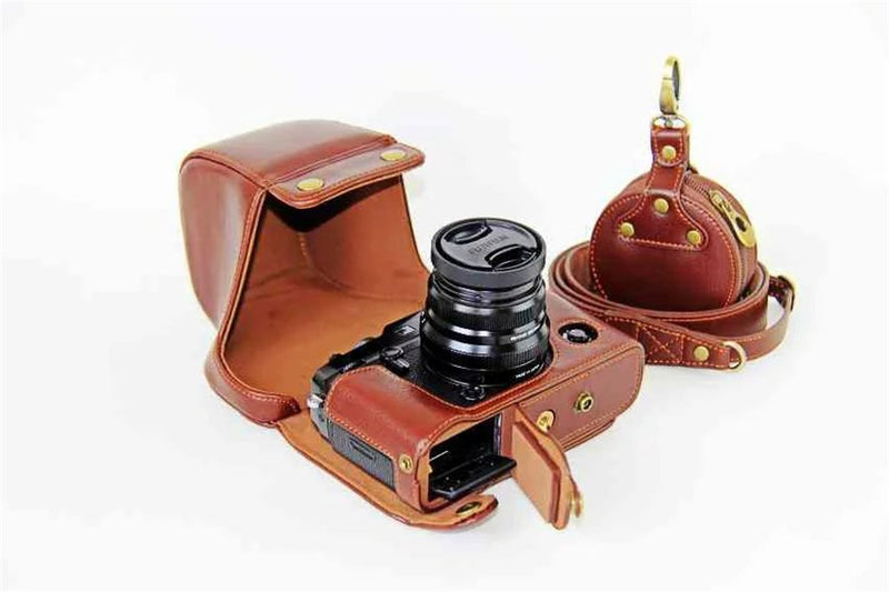 [AUSTRALIA] - X-Pro2 X-Pro 3 Case, BolinuUS Genuine Real Leather Camera Case Bag Cover for Fuji X-Pro2 Fujifilm X Pro2 X-Pro3 XPro3 with XF35mm Lens Bottom Opening Version + Neck Strap + Mini Storage Bag Brown 