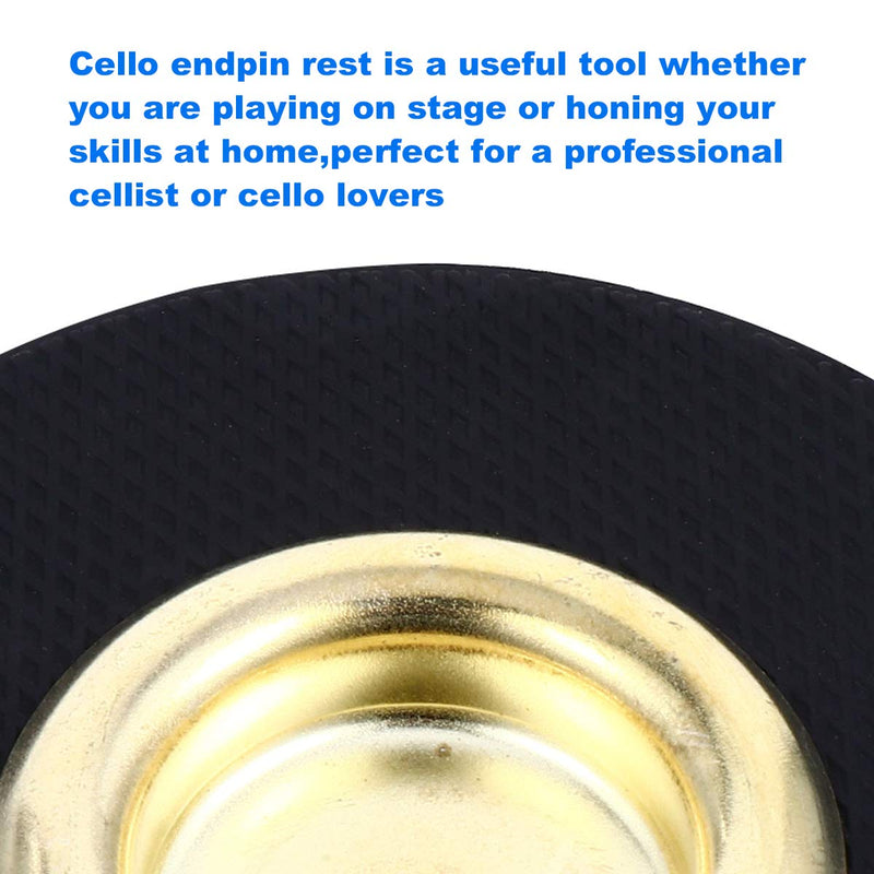 YXCC Cello Endpin Rest Cello Endpin Mat Cello Stopper, Cello Rest Cello Endpin Anchor Stopper- Reinforced Brass Cup with Hard Rubber Mat Anti-Slip Base