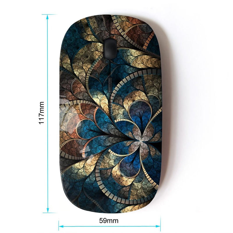 KawaiiMouse [ Optical 2.4G Wireless Mouse ] Gold Iridescent Blue Mosaique